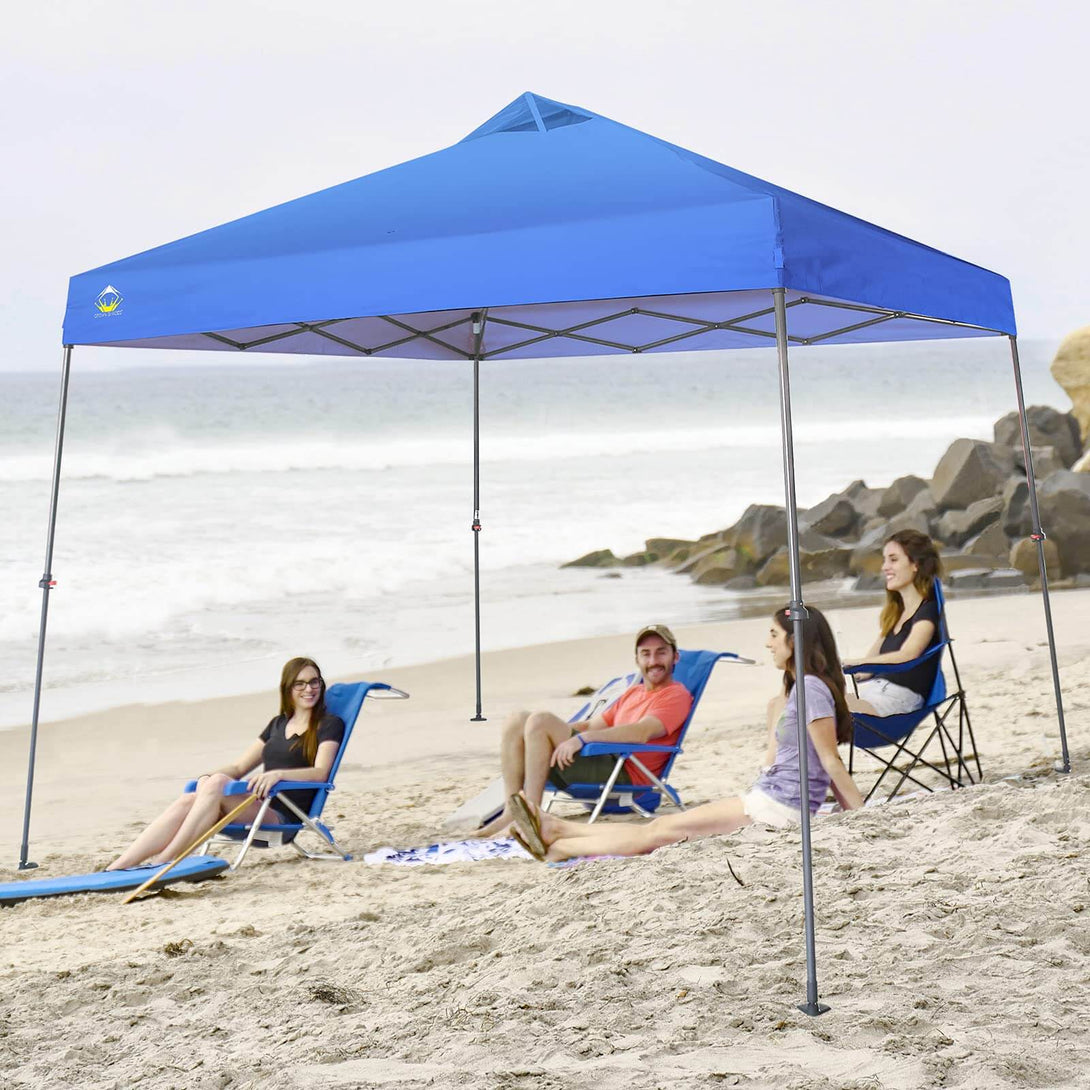 9x9 Pop Up Canopy Tent with Roller Bag – Slant Leg Outdoor Shade for Events & Camping