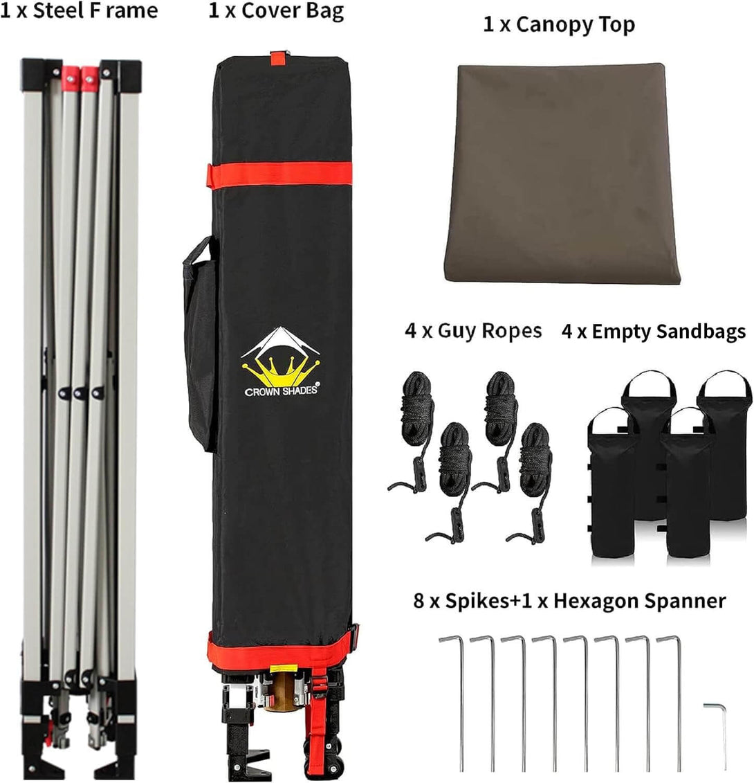 10x10 Recreational Centerlok Canopy - Sto 'N Go, Silver Coated, 150D - RM100H