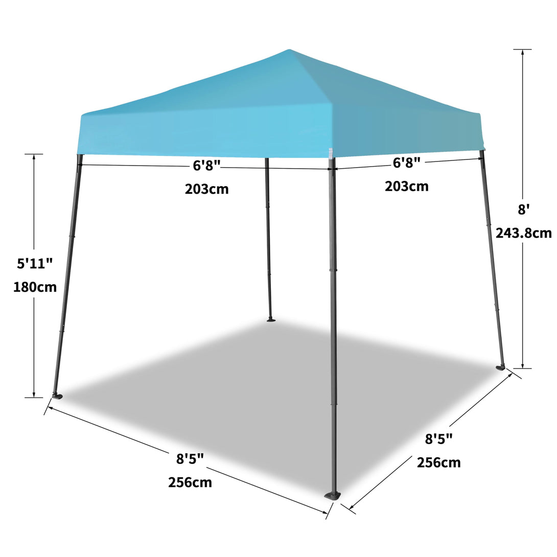 Tente de plage pop-up avec auvent à jambes inclinées 6,5x6,5