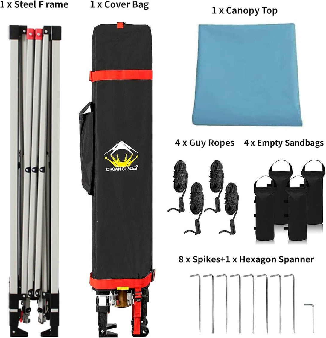 Canopée Recreational Centerlok 8x8 - Sto 'N Go, Revêtement Argenté, 150D - RS64F
