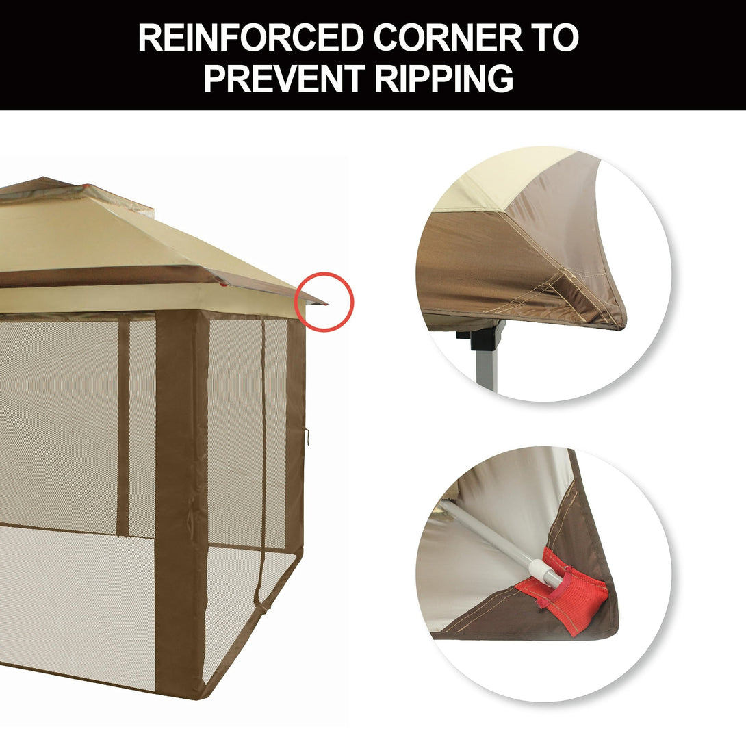 Tente de tonnelle pop-up 11x11 avec murs en maille