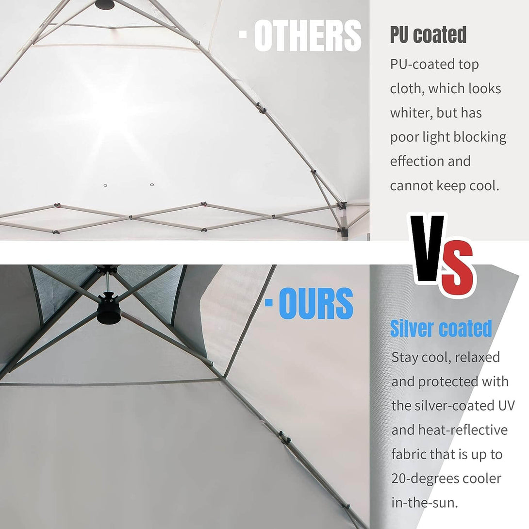10x10 Recreational Centerlok Canopy - Sto 'N Go, Silver Coated, 150D - RM100H