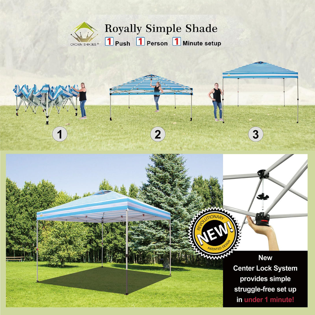 10x10 Recreational Centerlok Canopy - Sto 'N Go, Silver Coated, 150D - RM100H