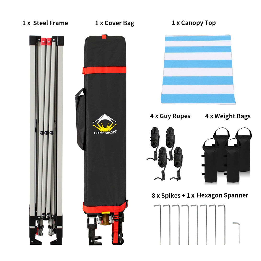 10x10 Recreational Centerlok Canopy - Sto 'N Go, Silver Coated, 150D - RM100H
