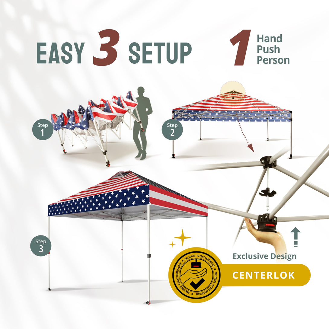 10x10 Recreational Centerlok Canopy - Sto 'N Go, Silver Coated, 150D - RM100H