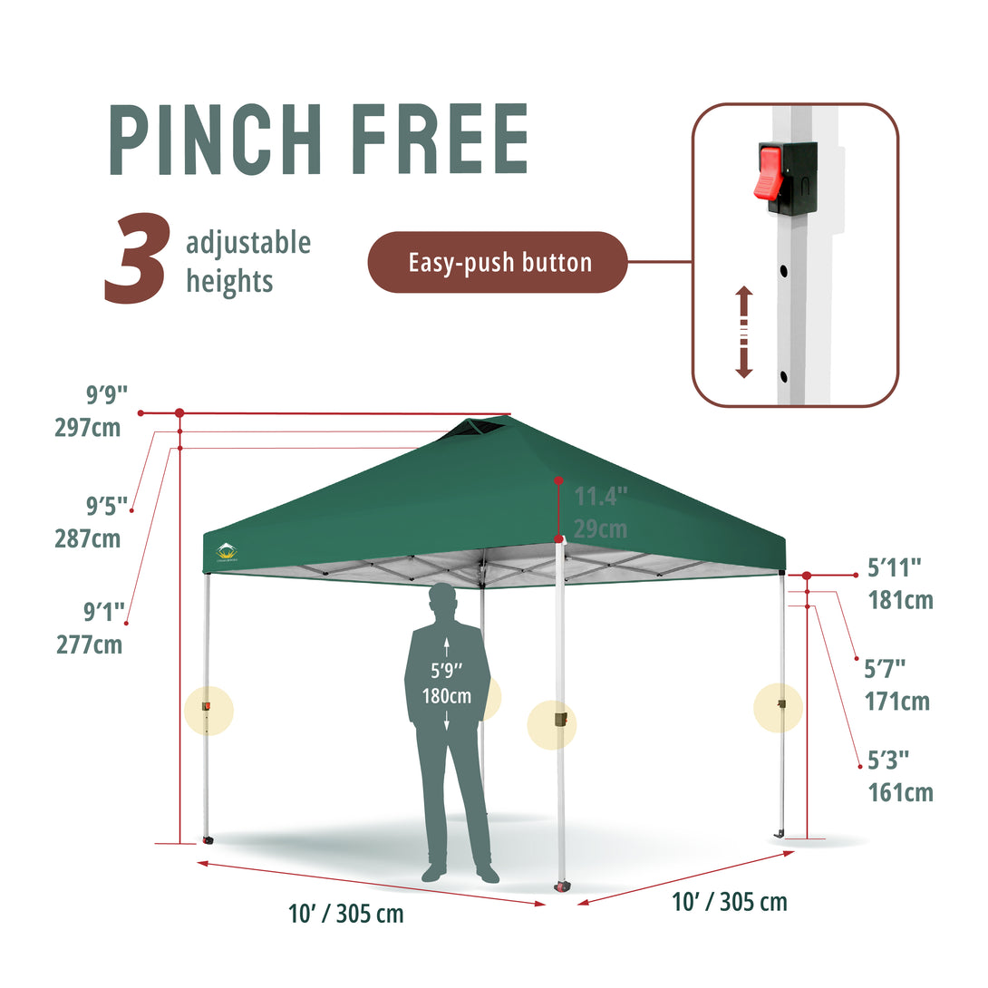 10x10 Recreational Centerlok Canopy - Sto 'N Go, Silver Coated, 150D - RM100H
