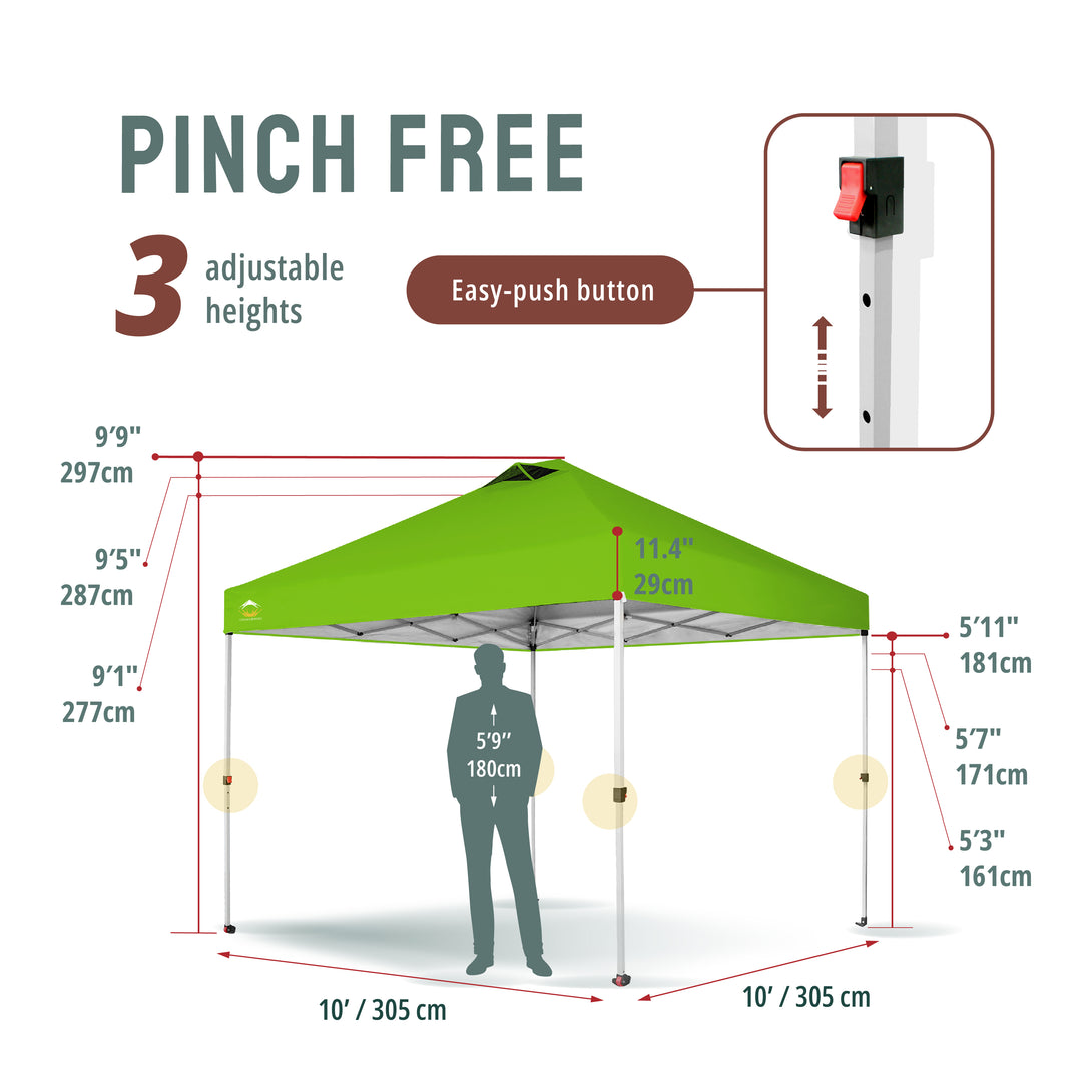 10x10 Recreational Centerlok Canopy - Sto 'N Go, Silver Coated, 150D - RM100H