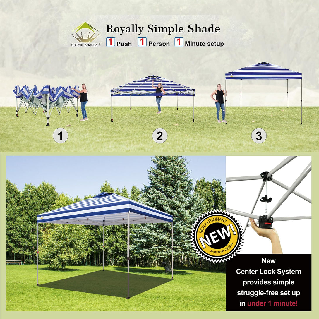 10x10 Recreational Centerlok Canopy - Sto 'N Go, Silver Coated, 150D - RM100H