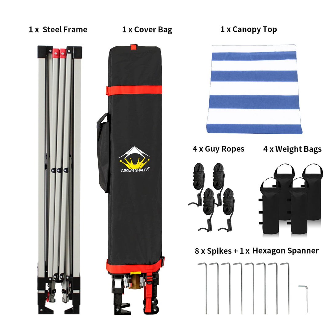 10x10 Recreational Centerlok Canopy - Sto 'N Go, Silver Coated, 150D - RM100H
