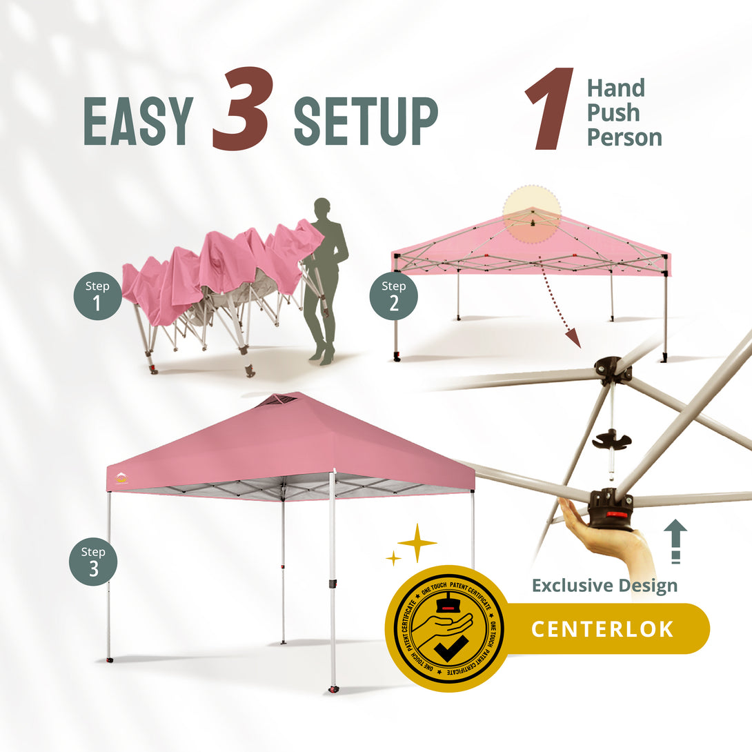 10x10 Recreational Centerlok Canopy - Sto 'N Go, Silver Coated, 150D - RM100H