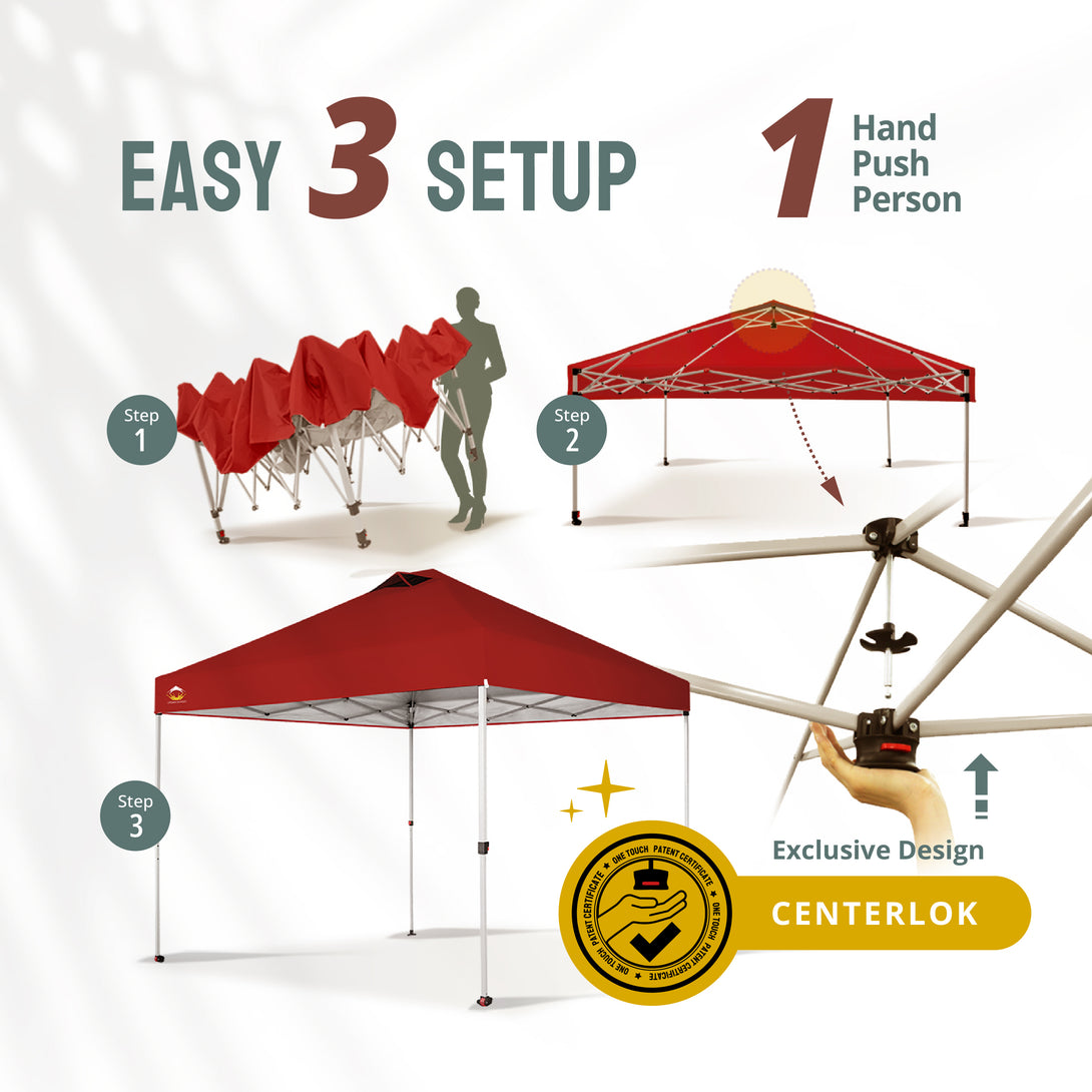 10x10 Recreational Centerlok Canopy - Sto 'N Go, Silver Coated, 150D - RM100H