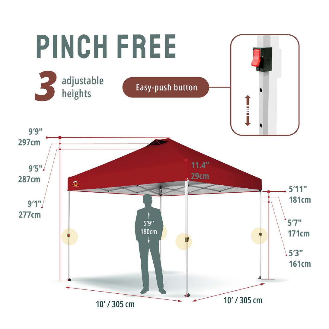 10x10 Recreational Centerlok Canopy - Sto 'N Go, Silver Coated, 150D - RM100H