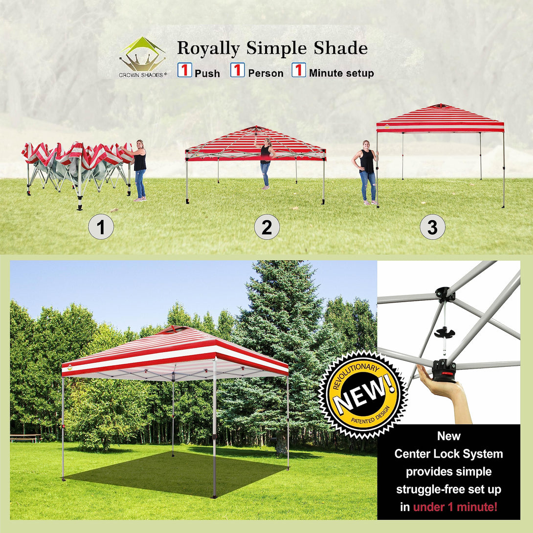 10x10 Recreational Centerlok Canopy - Sto 'N Go, Silver Coated, 150D - RM100H