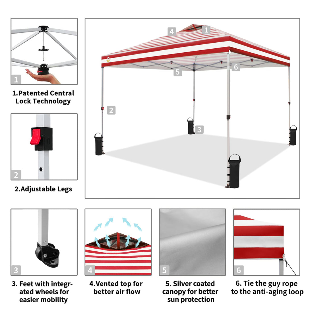 10x10 Recreational Centerlok Canopy - Sto 'N Go, Silver Coated, 150D - RM100H