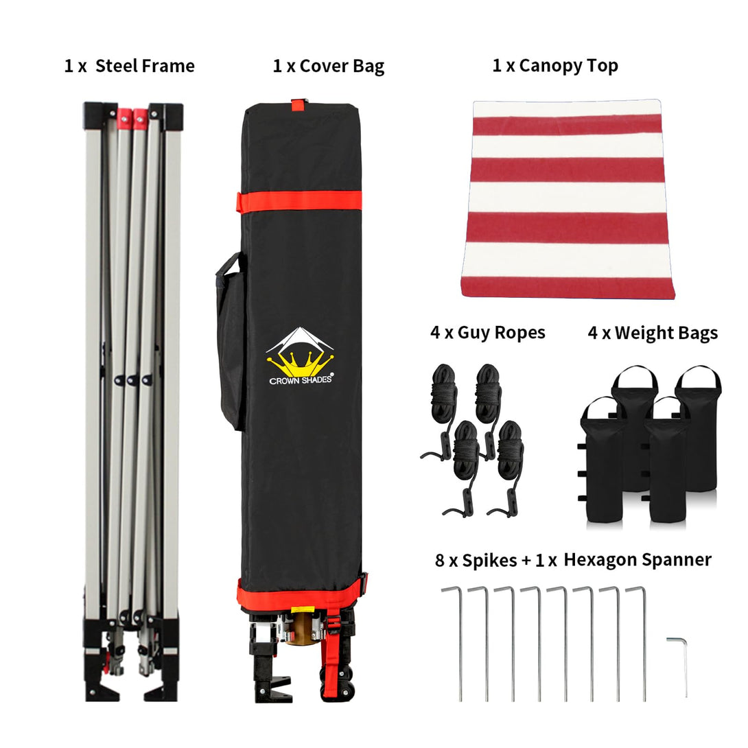10x10 Recreational Centerlok Canopy - Sto 'N Go, Silver Coated, 150D - RM100H