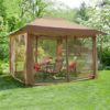 Hampton Bay 12' x 12' Stockton Instant Gazebo with Netting (CA144A(Stockton)-THD)